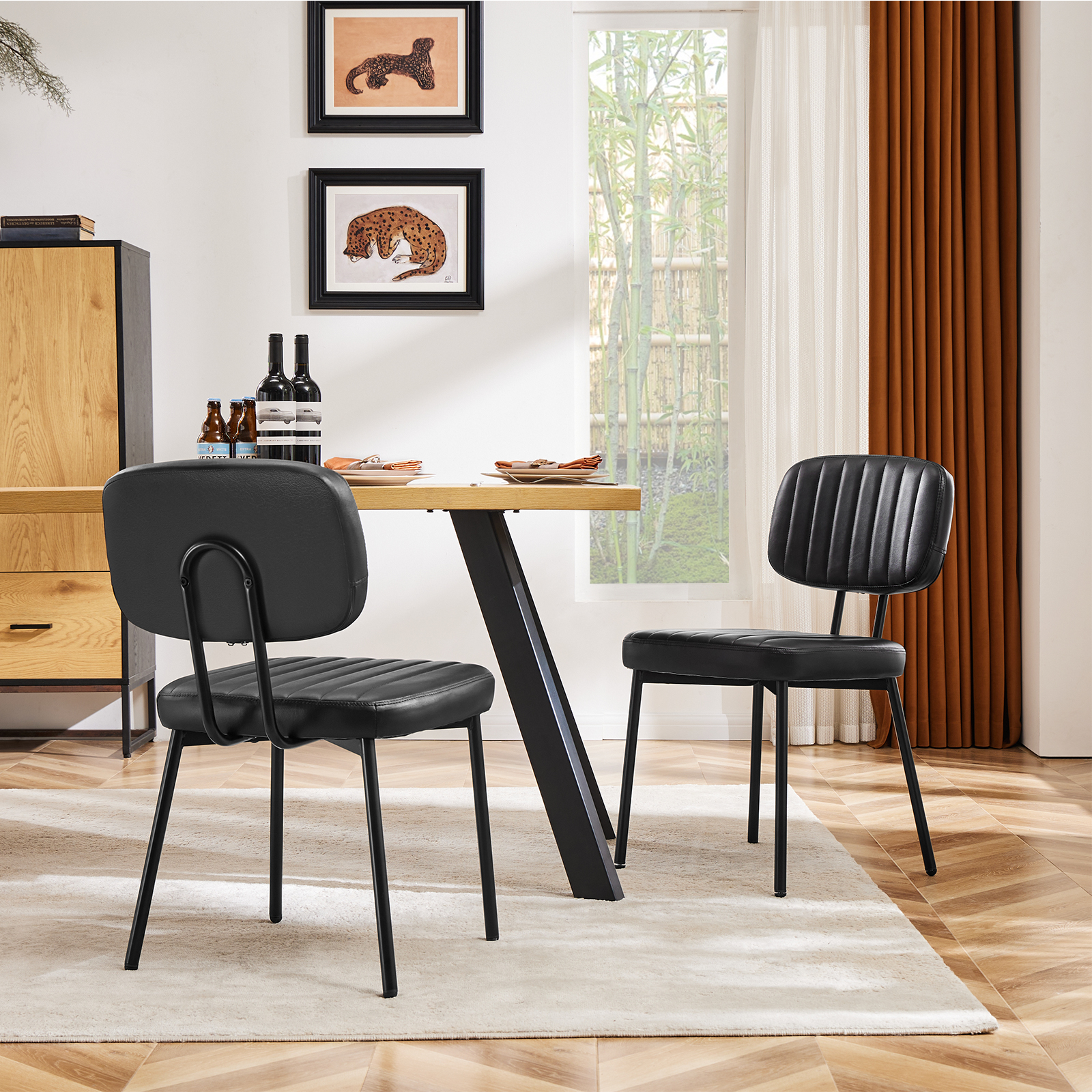 Dining Room Decorative Chair With Artificial Leather Cushion_voghion.com