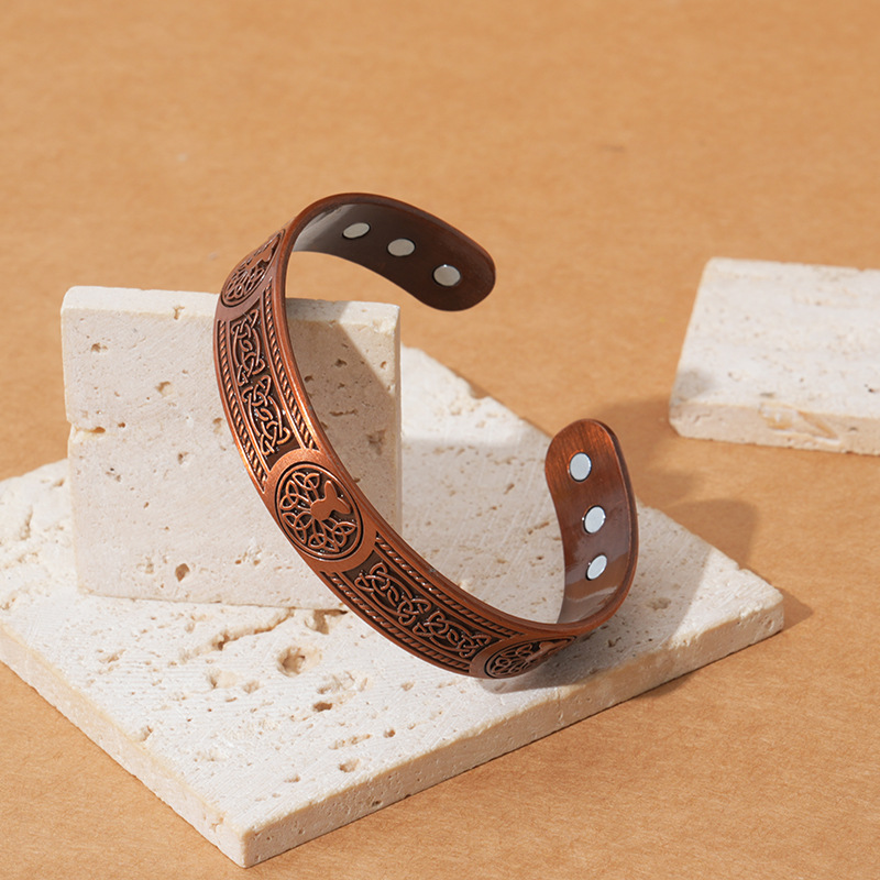 Pulsera Magnética Vintage Árbol de la Vida en Cobre Rojo - imagen 1