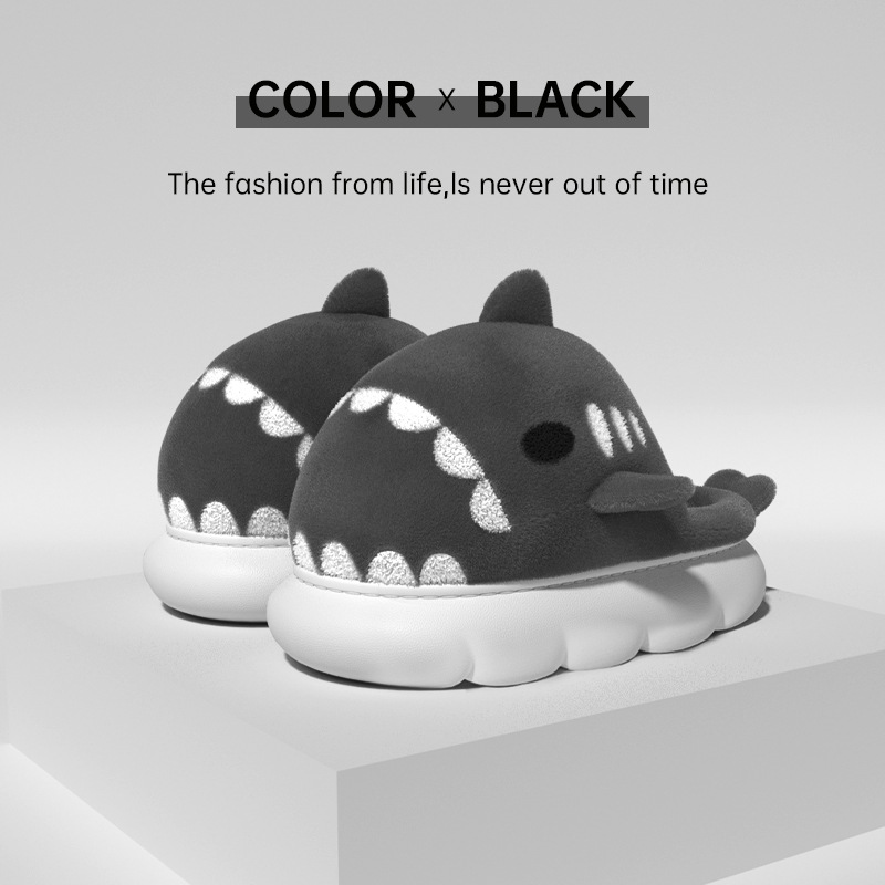 Shark Slippers Warm Winter House Shoes Grey - Shop at LoveMi