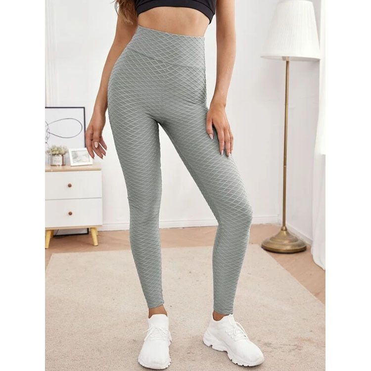 Jacquard Stretch Fitness Pants High Waist Tight Exercise Yoga Pants - Image 2