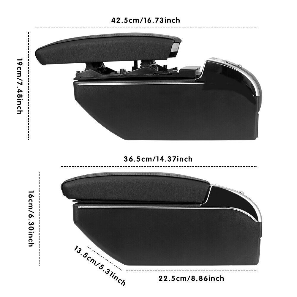 Universal Car Storage Arm Rest Cushion Armrest Centre Console Box Leather Cover — image 12