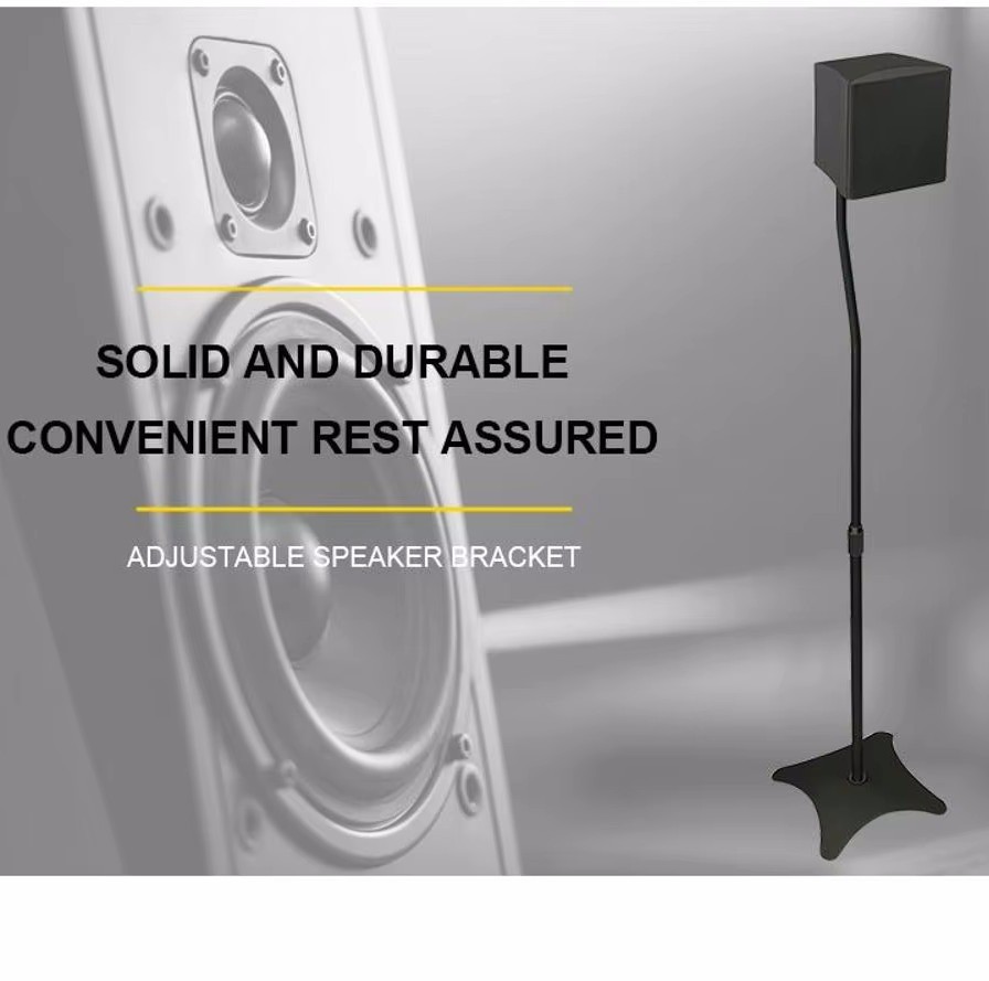 2x Universal Satellite Surround Speaker Stands Floor Standing 75-118cm Adjust