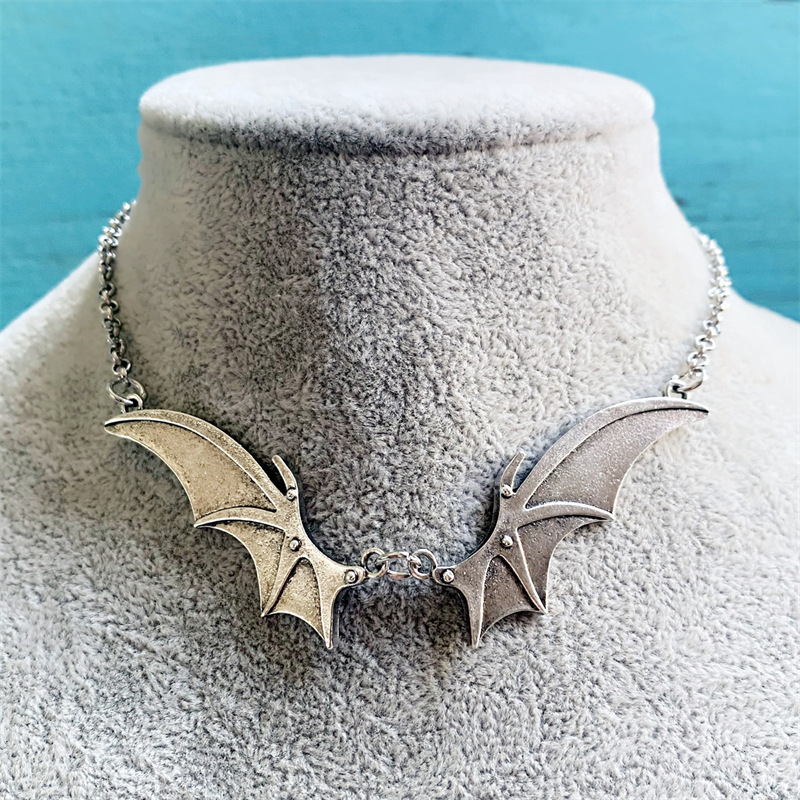 Black Bat Wings Necklace
