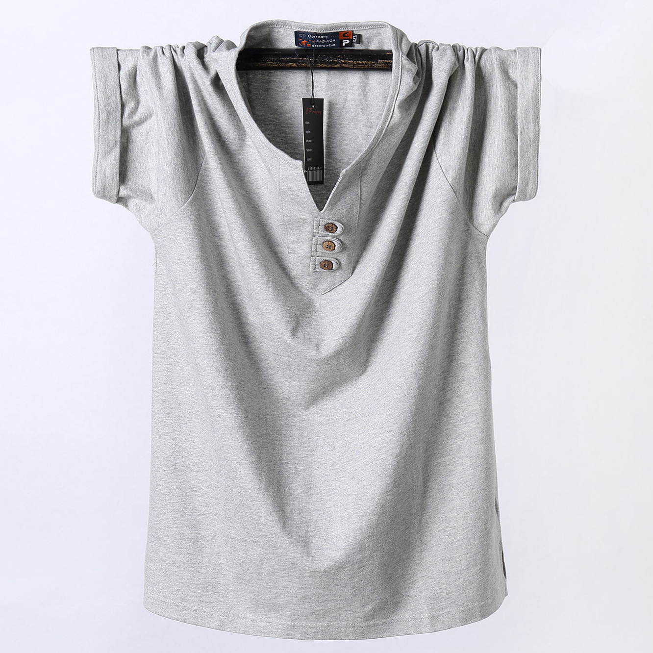 Title 8, Extra Large Fat V-Neck Cotton T-shirt for ultim...