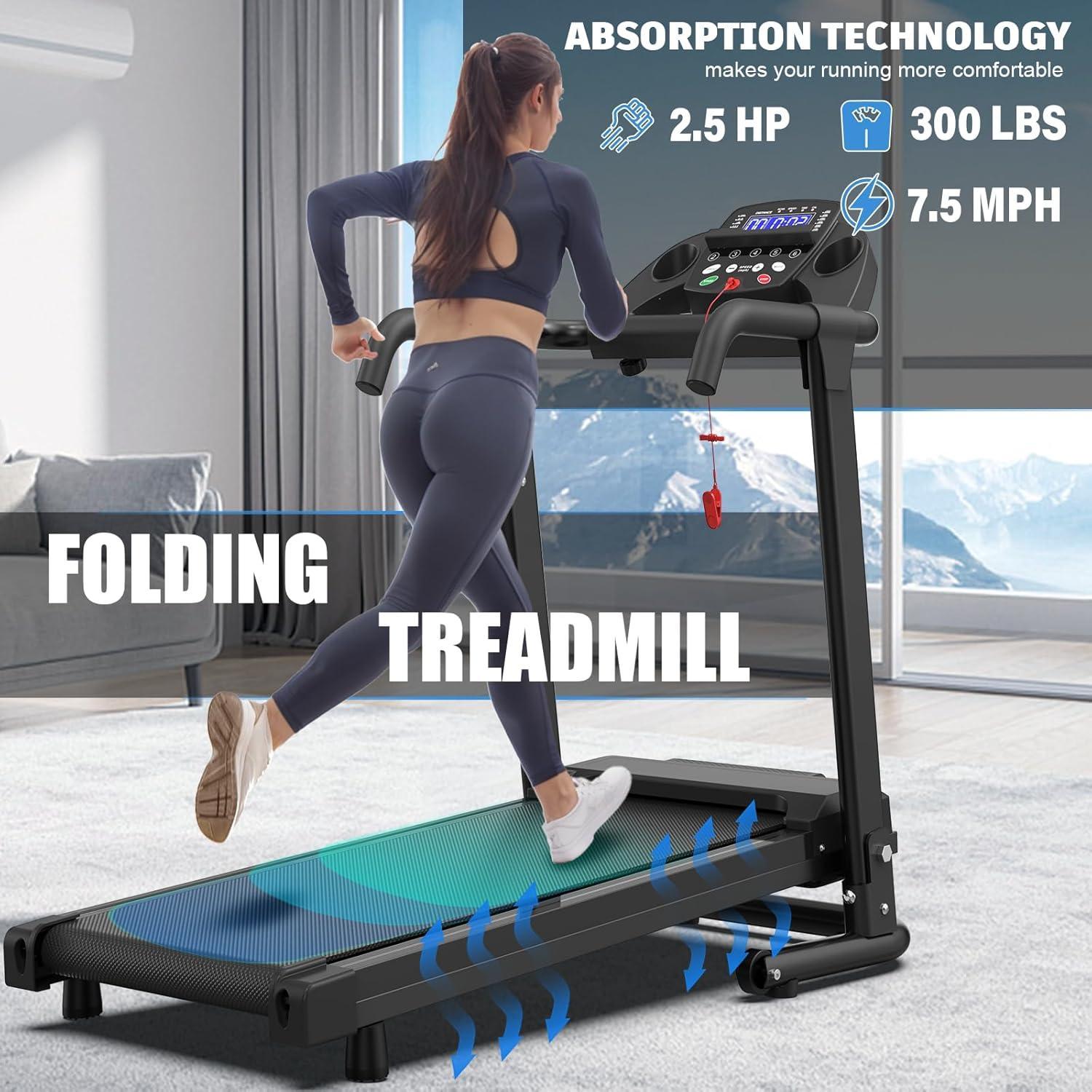 Home Use Foldable Portable 2.5HP Heavy-duty APP Controlled Fitness Walking Machine — foto 9