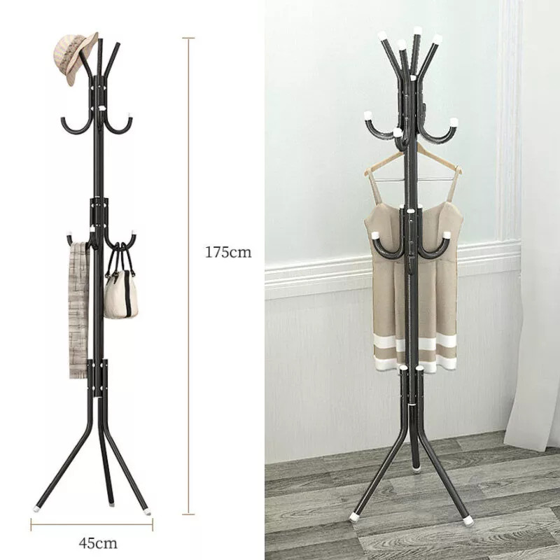 Coat Stand Coat-Hat-Jacket-Umbrella Floor Standing Rack Clothes Hanger Hooks — image 7