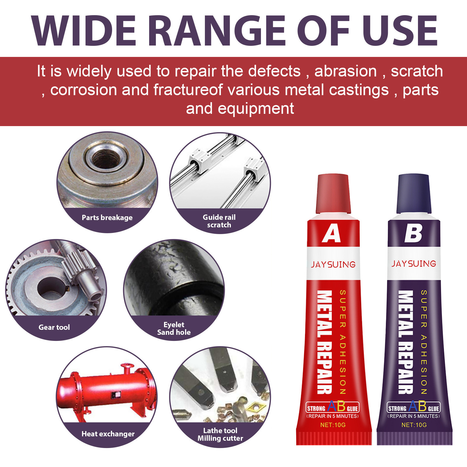 Kit adhésif de moulage jaysuingab pour réparation industrielle, soudage électrique – Image 3
