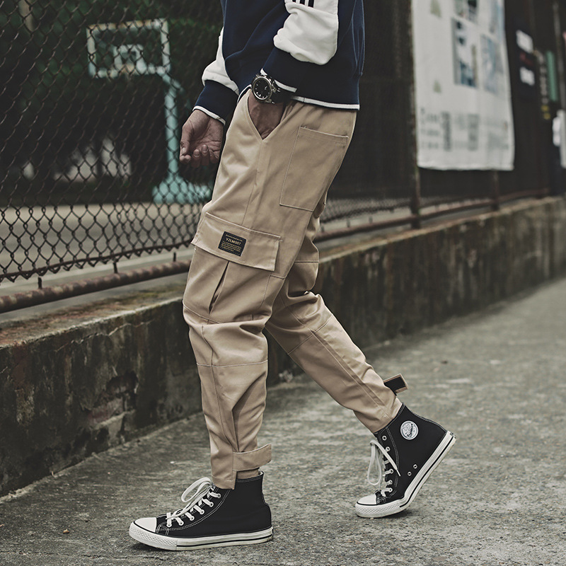 Men's Trousers Overalls Plus Size Cropped Trousers Casual Pants Men's Small Feet Long Pants