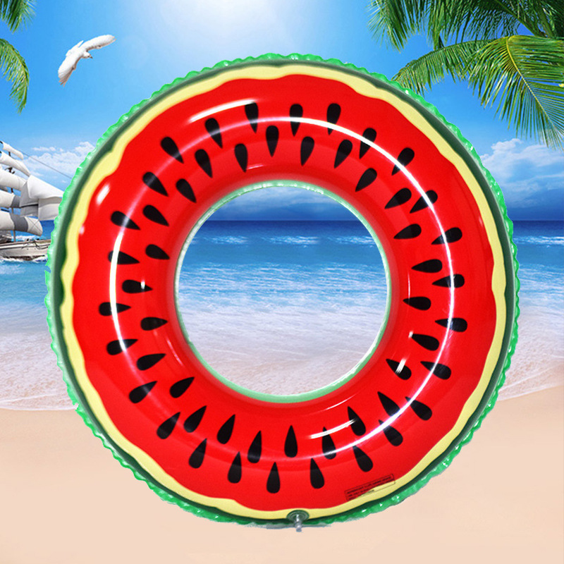 Title 5, PVC Inflatable Watermelon Orange Fruit Swim Ring