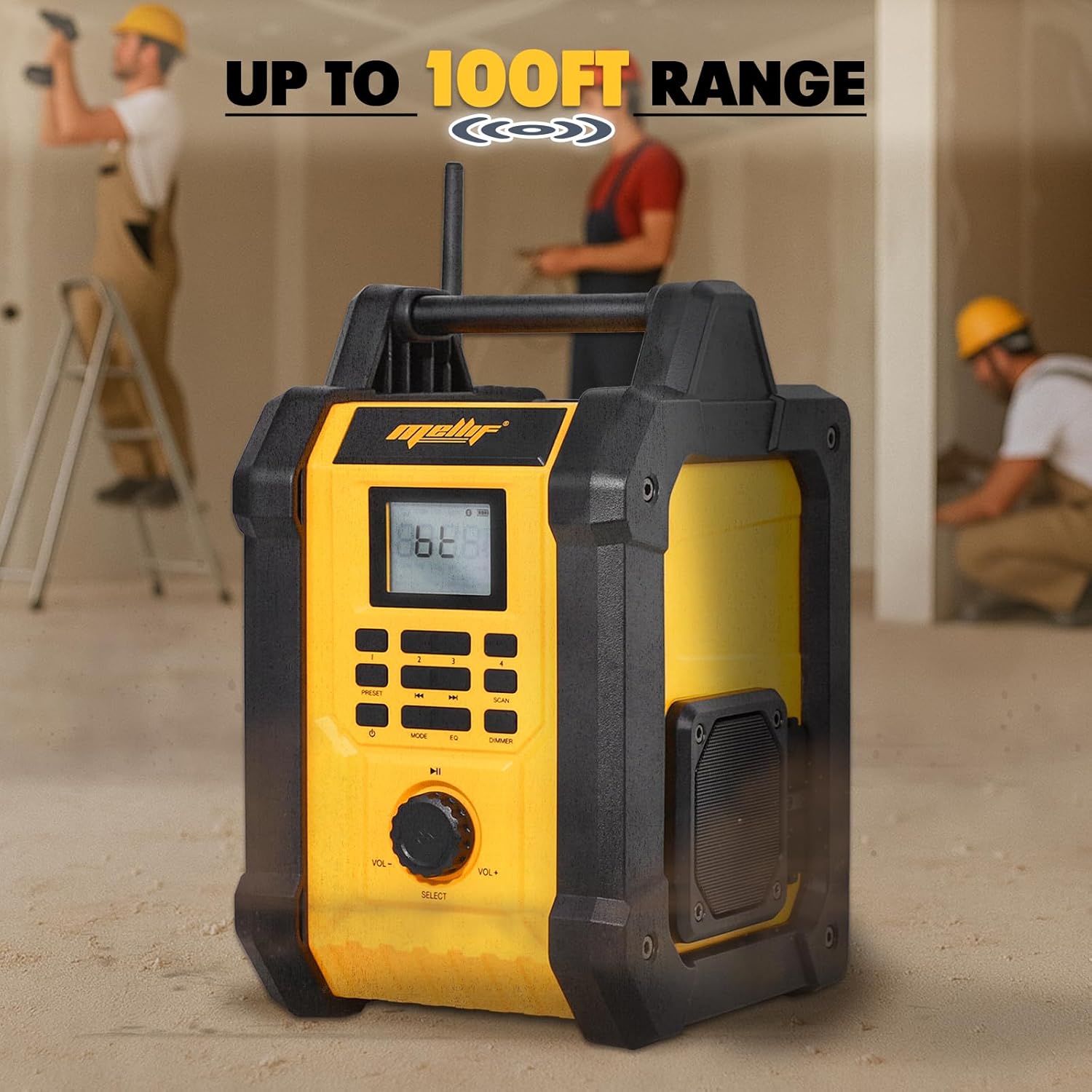 Mellif 18V Jobsite Radio Bluetooth Speaker Comaptible With DEWALT 20V MAX