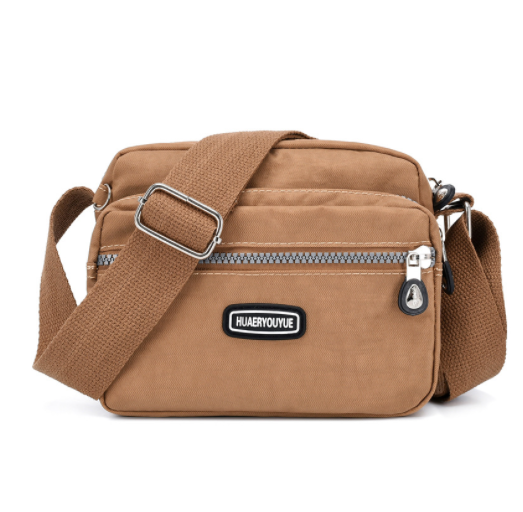 Messenger Bag Small Square Simple And Versatile Nylon Multi Compartment Beige - Shop at LoveMi