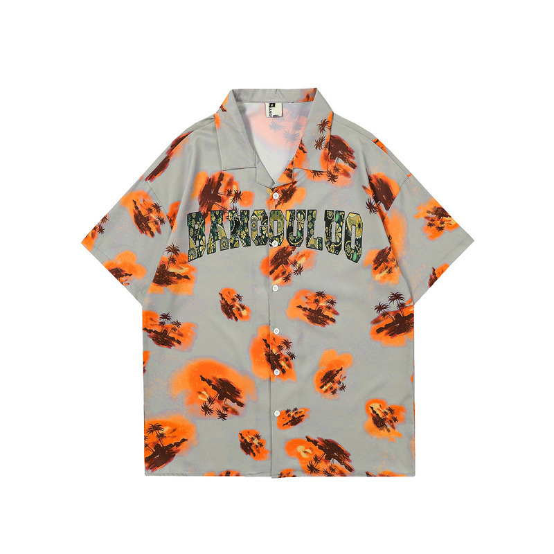 Floral Shirt Hawaiian Beach Shirt Loose All-match Trend