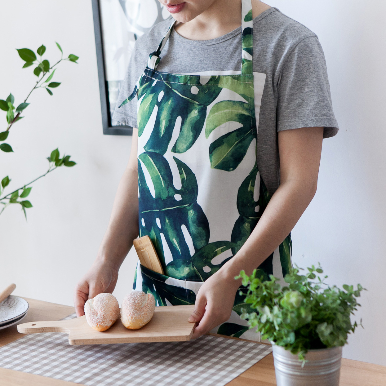 Title 1, Monstera Deliciosa Waterproof Apron Printed Pol...