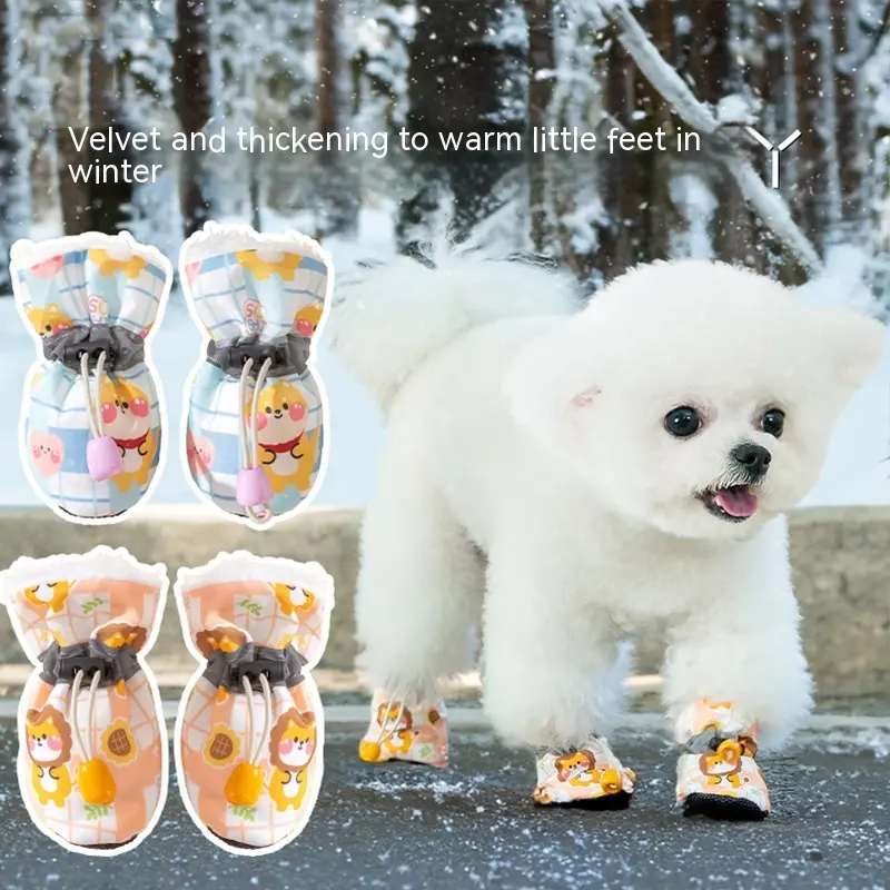 Plaid Soft Soled Velvet Warm Pet Dog