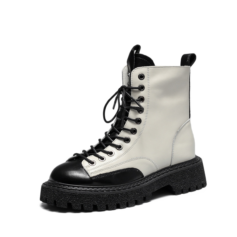 Ins British Style Thick Soled Motorcycle All Match Single Boot