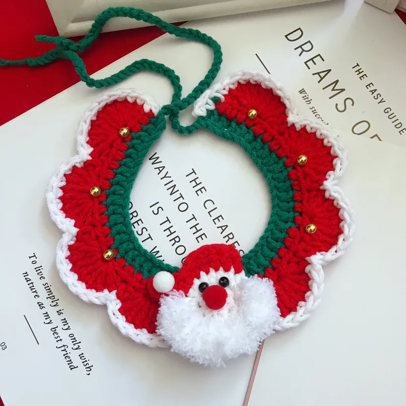 Wool Pet Collar Hand Woven Christmas