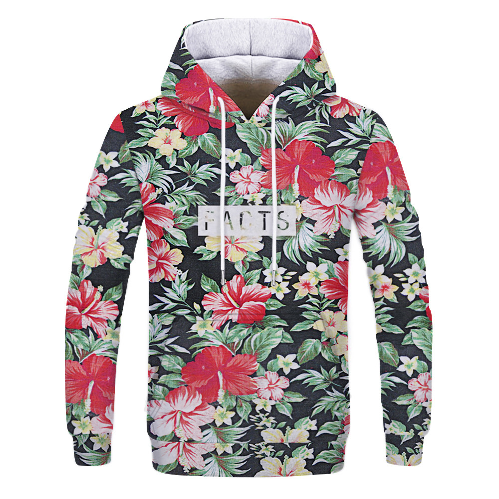 Title 11, Kapuzenpullover mit Blumen- und Vogel-3D-Druck