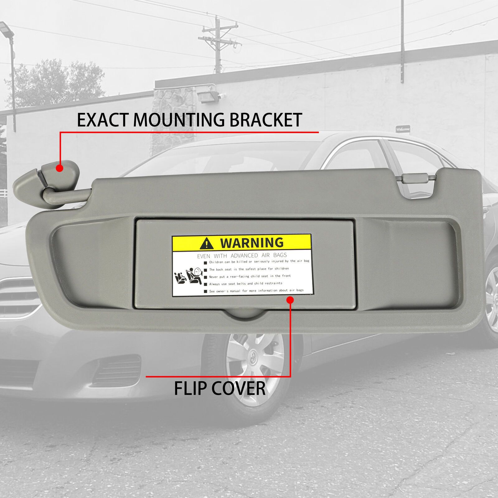 Left Driver Side Dark Gray Sun Visor For 2006-2011 Civic 2006-2011 H Onda Civic — foto 5