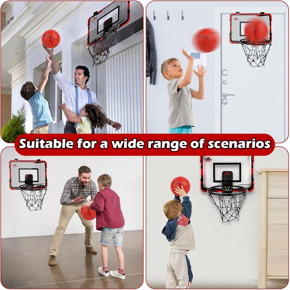 Indoor Basketball Hoop For Kids, Over The Door Mini Hoops With LED UK — image 4