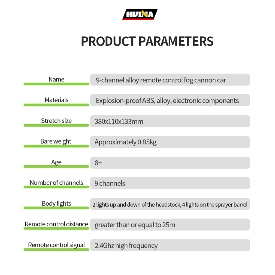 Huina 1316 1-18 Semi-Alloy Remote Controlled Fog Cannon Truck Toy 18