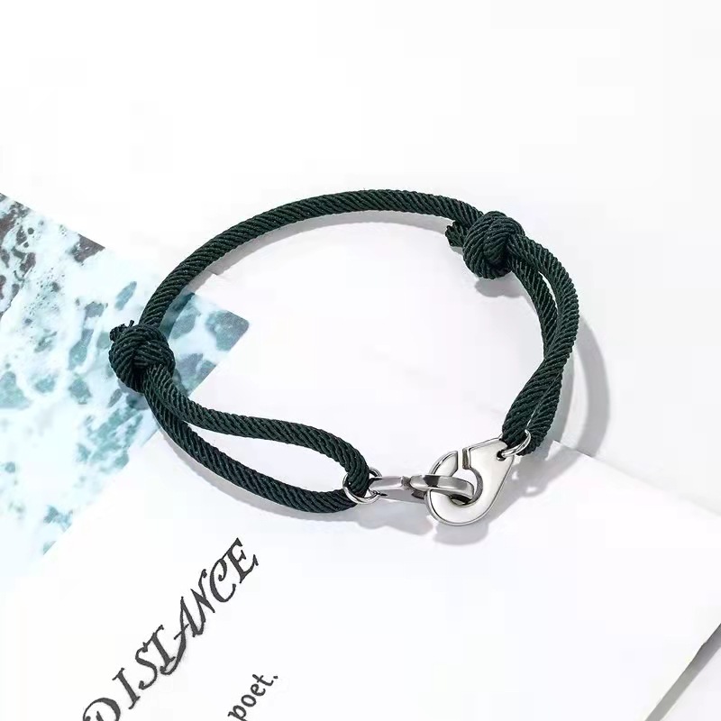 Titanium Steel Bracelet With Adjustable Rope