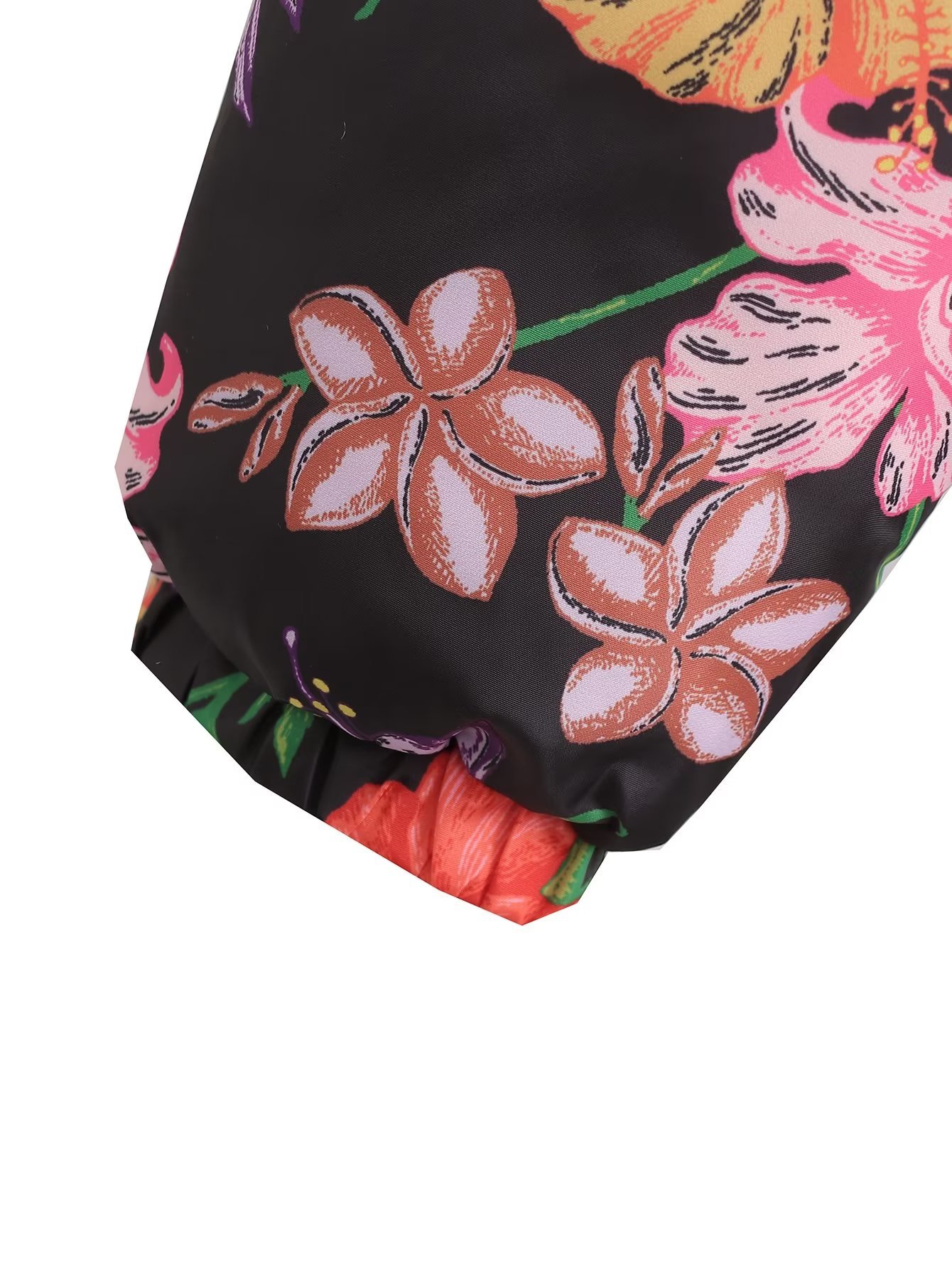 Women's Printed Zipper Turtleneck Small Cotton Coat