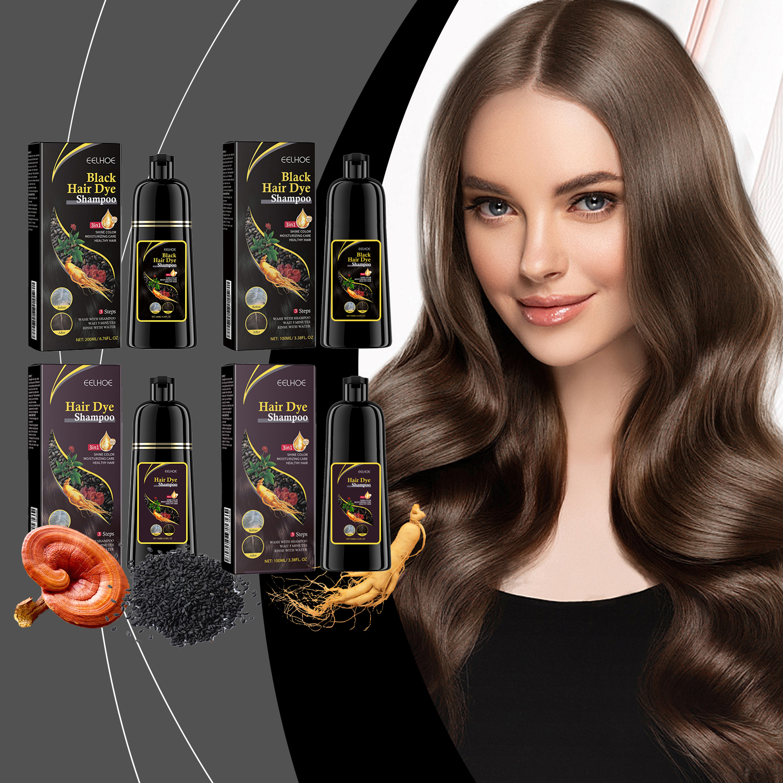 Herbal E Ssence Hair Dye Shampoo, Plant-Based Care, DIY, Long-Lasting Color, Healthy Hair Coloring — foto 17
