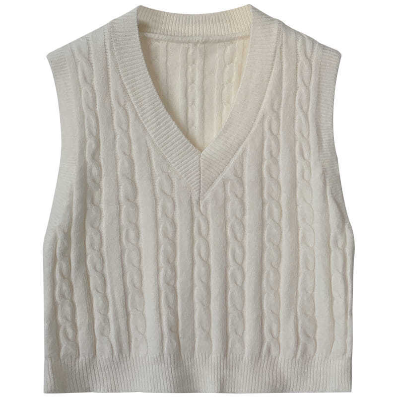 Title 8, Top corto in maglione con scollo a V bianco