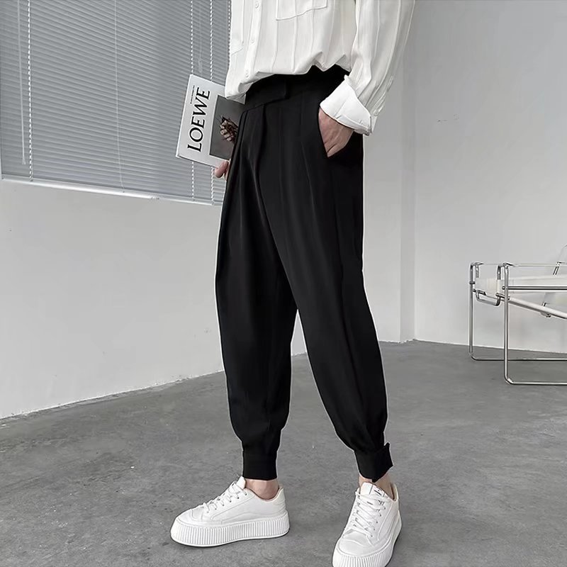 Title 8, Loszittende casual broek voor heren in effen kleur