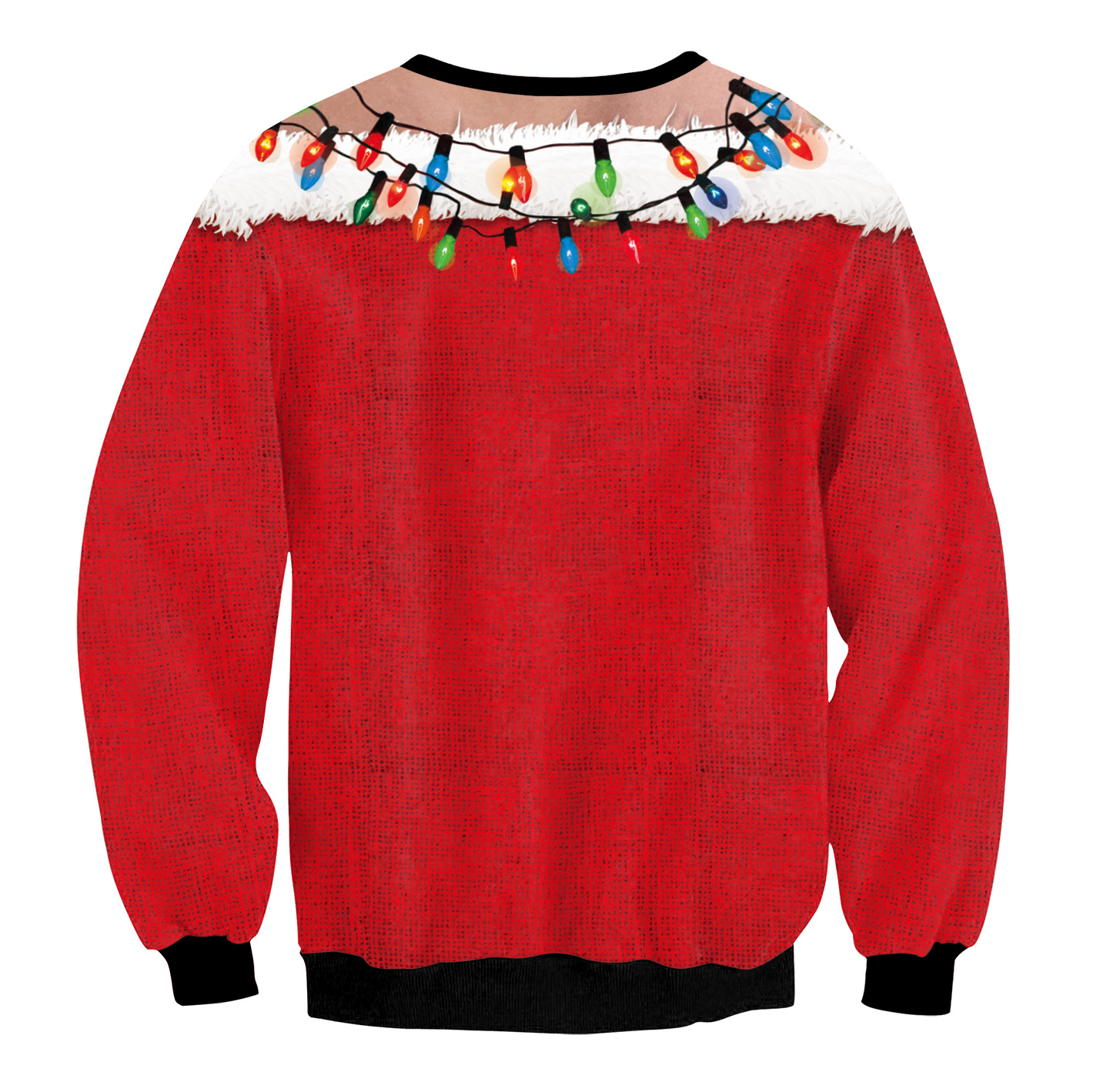 Santa Claus Balloon Print Round Neck Long Sleeve Round Neck Sweater Couple Dress Girl