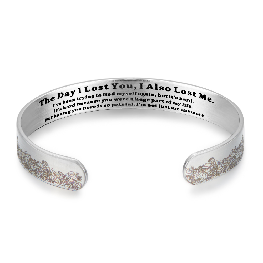 Title 2, Engraved Inspiration Message Waves Cuff Bangle ...