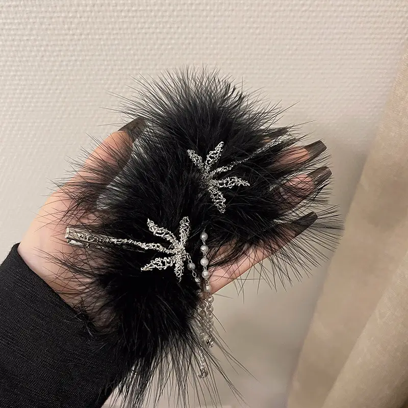 Simple Temperament Hair Dragonfly Pearl Tassel Hairpin