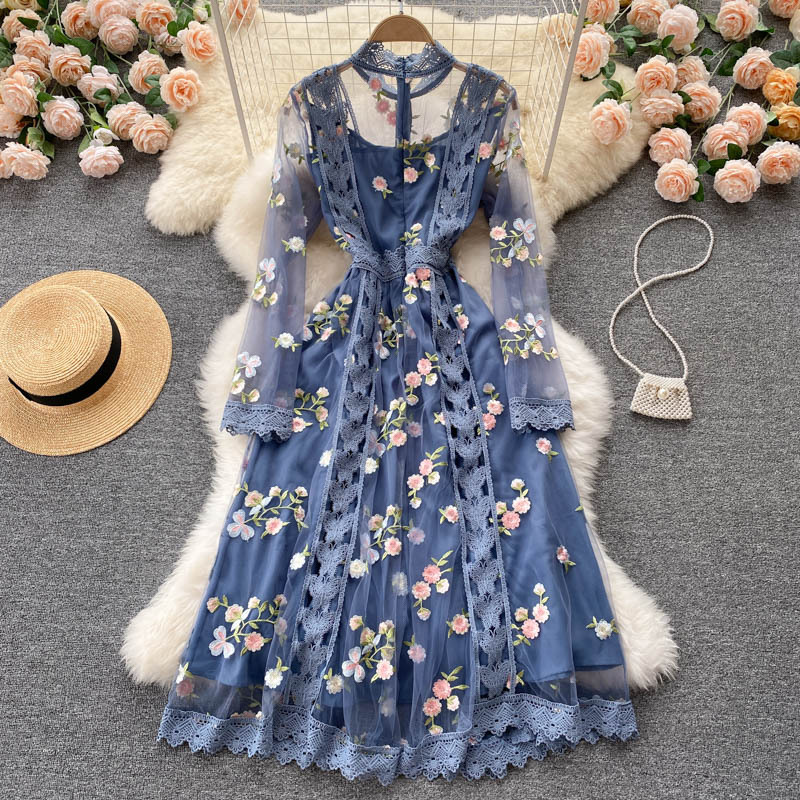 Women's Heavy Industry Embroidered Mesh Dress — image 1