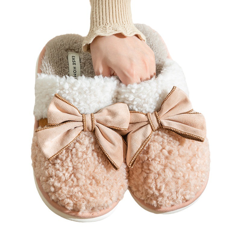 Title 7, Bow Cotton Slippers Non-slip Couple