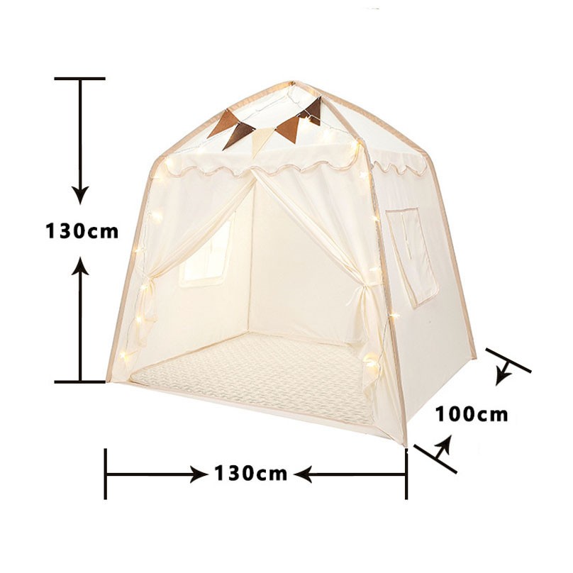 Large Kids Play Tent W Flags Star Lights Portable Teepee In Outdoor Dome — image 4