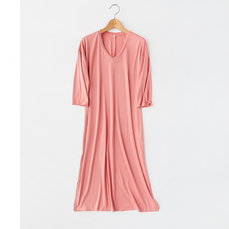 Title 5, Modal solid color short sleeve nightdress