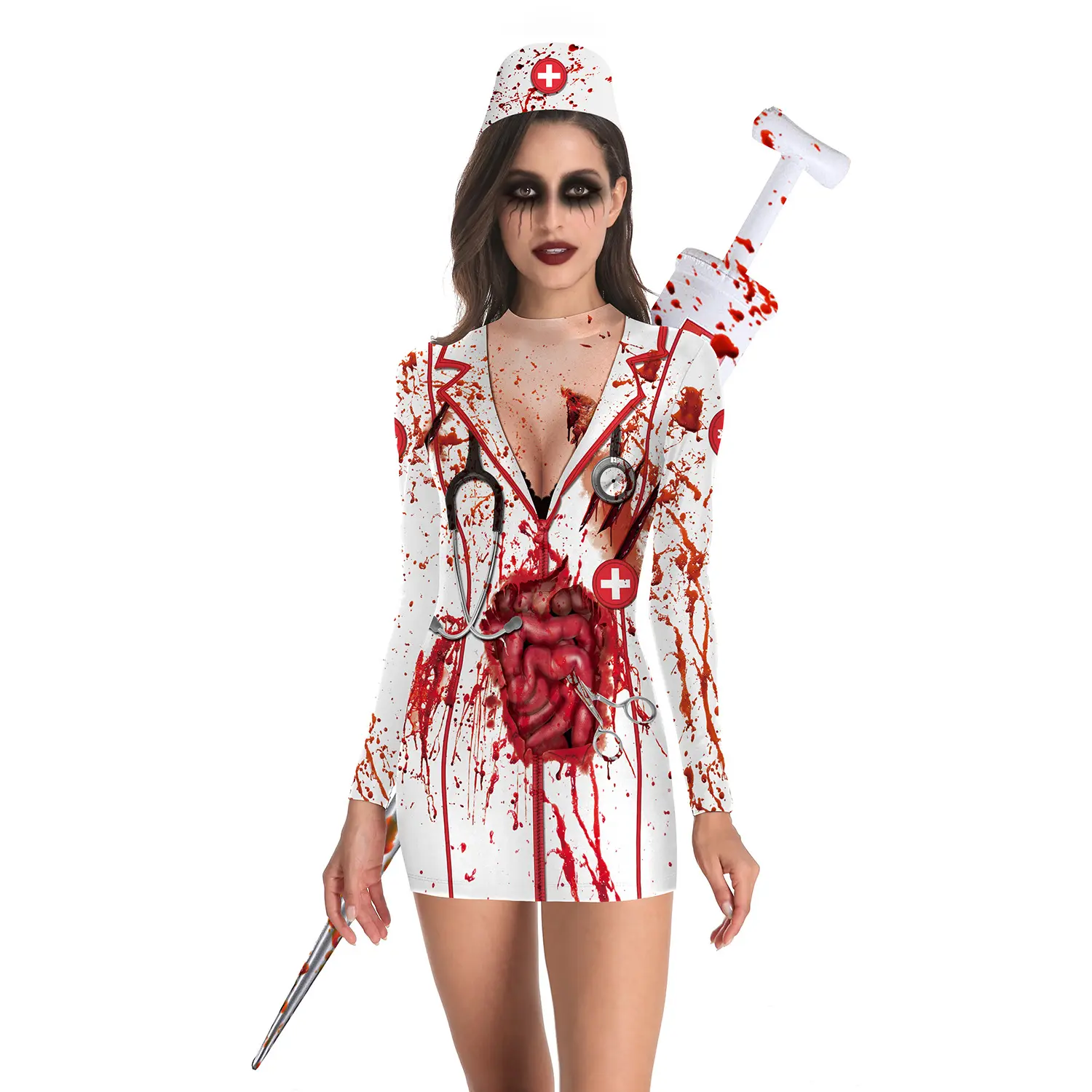 European And American Halloween Nurse Zombie Round