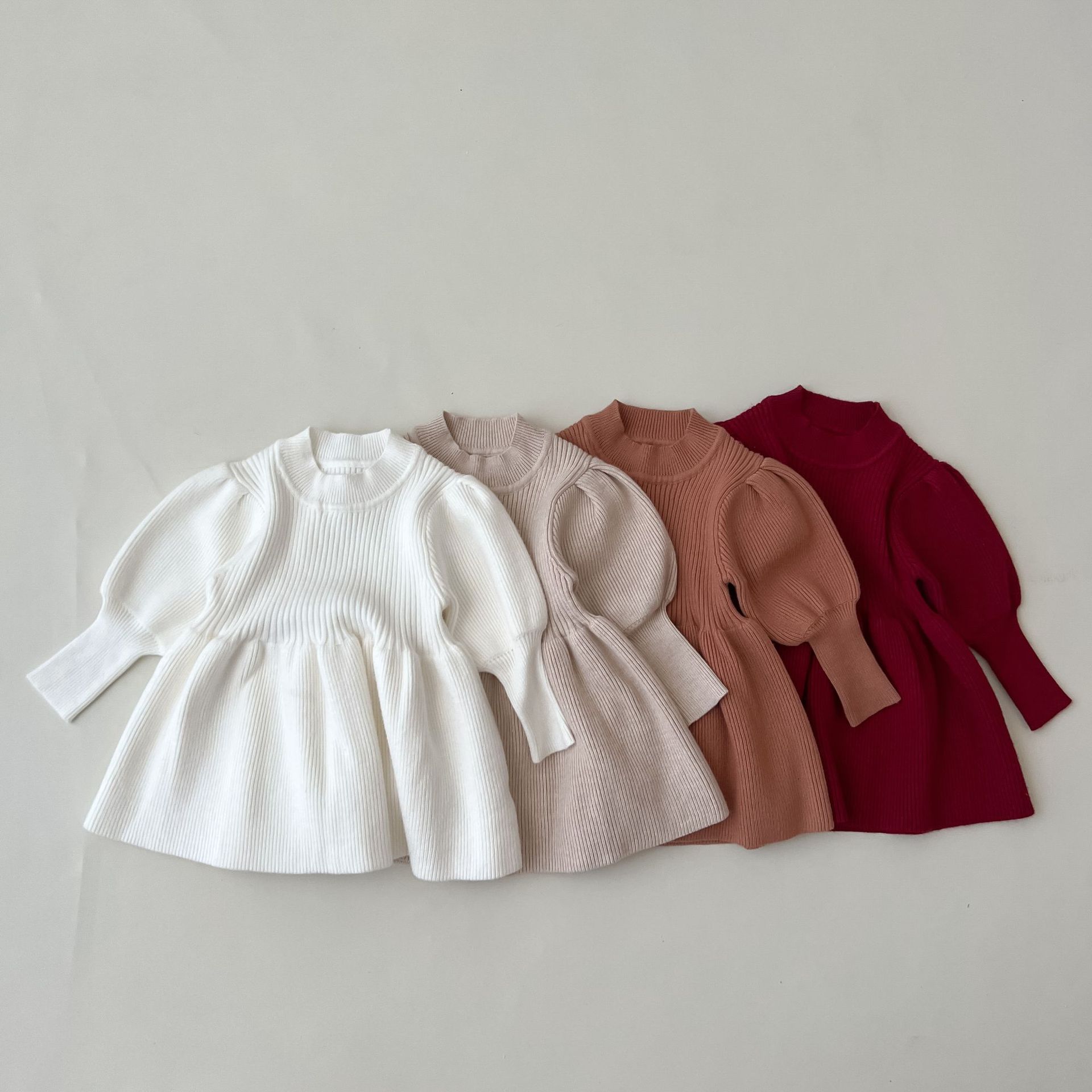 Girls' Western Style Princess Knitted Dress