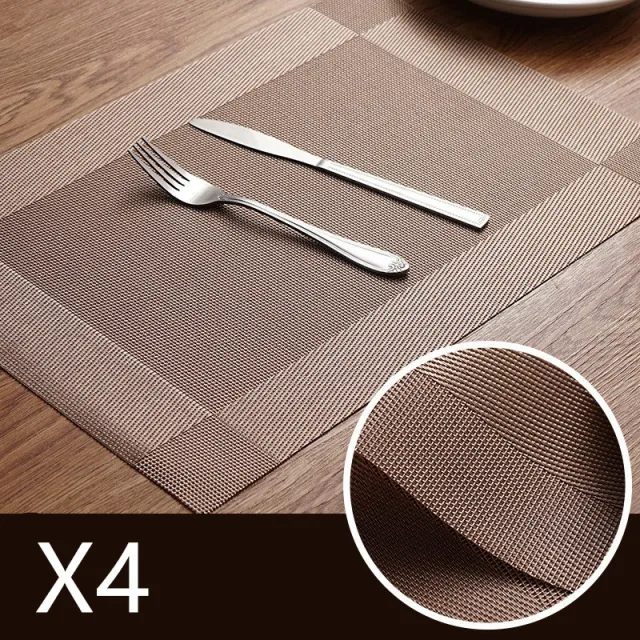 Pure Color Hotel Restaurant Heat Insulation Pad Non Slip Dustproof Placemat Table Light Gold - Shop at LoveMi