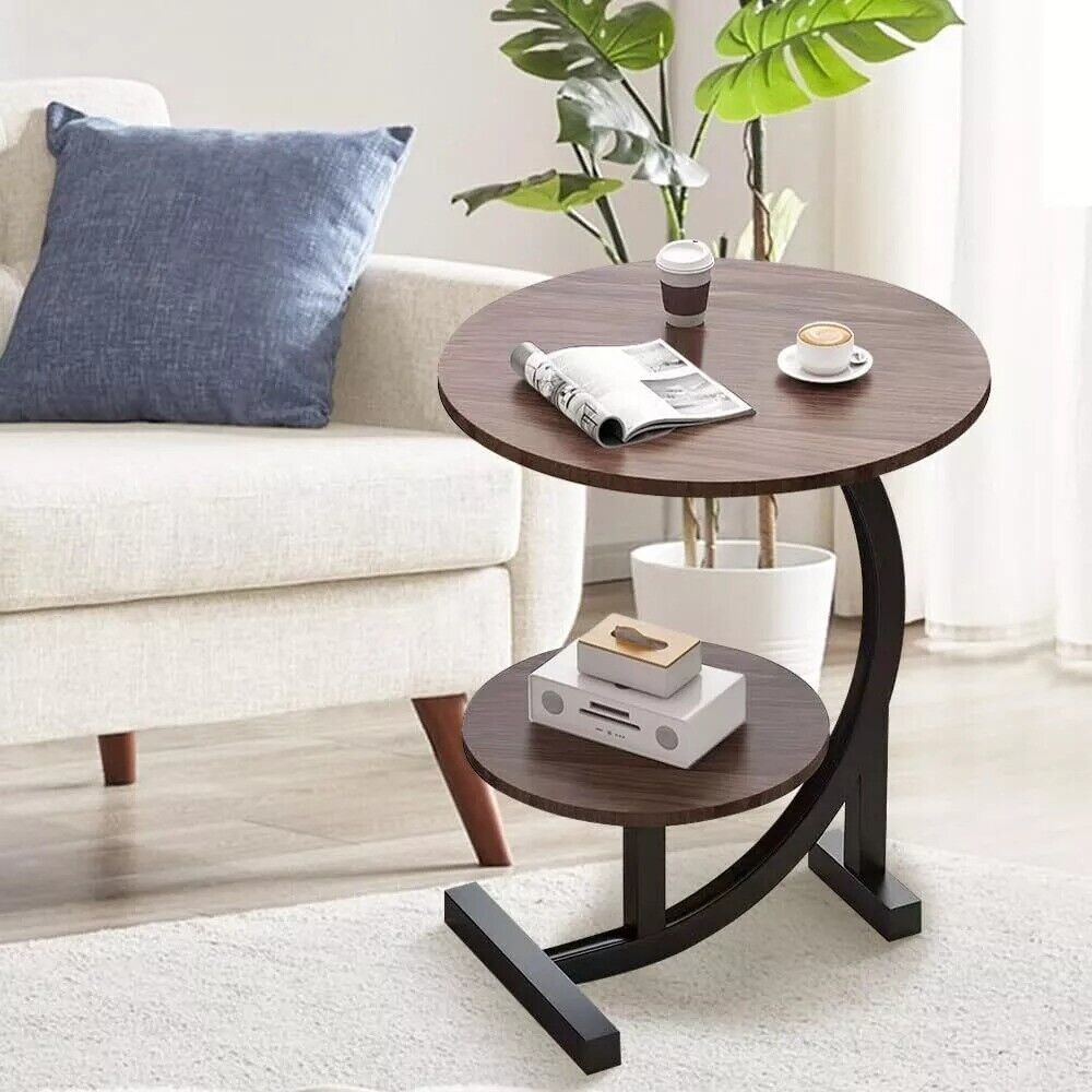 Side Table C Shaped For Sofa Coffee End Tables Living Room Bedside — image 6