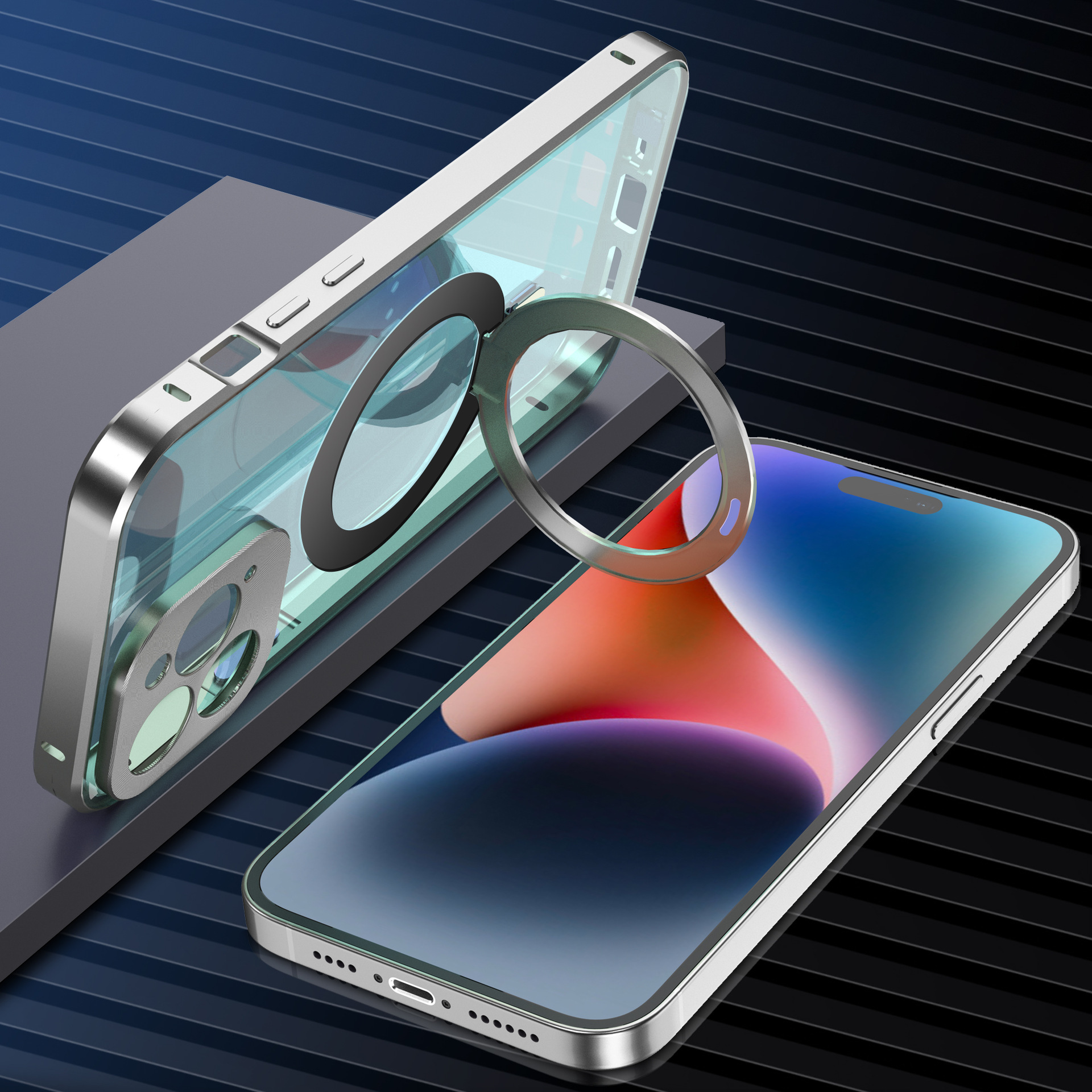 Magnetic Transparent Folding Bracket Phone Case - Image 3