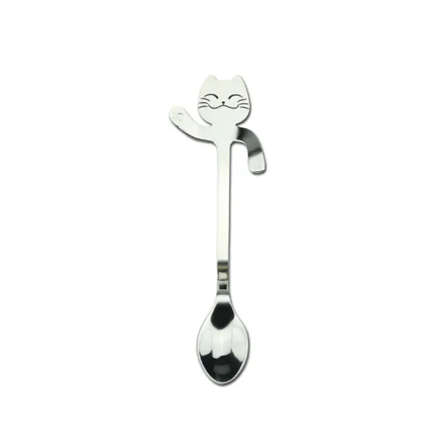 Cross border 304 Stainless Steel Spoon Cartoon Cat Handle Hanging Coffee Spoon - Shop at LoveMi