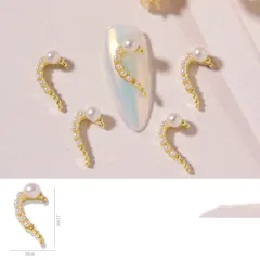 Nail Art DIY Love Heart Alloy Jewellery Nail Piece Nail Decoration Rhinestone - Pearl - View 1