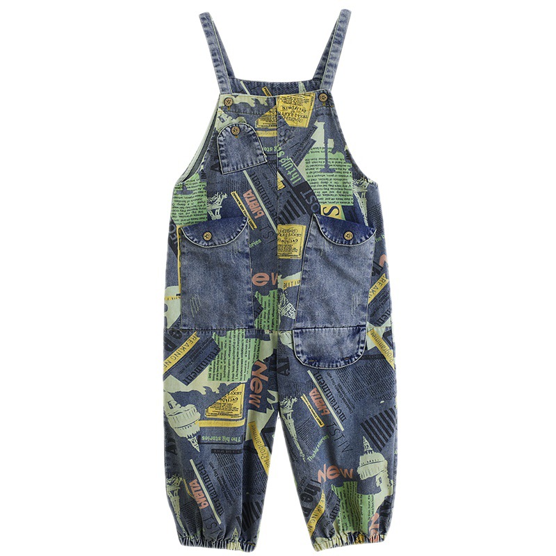 Title 3, New Womens Literary Retro Denim Overalls