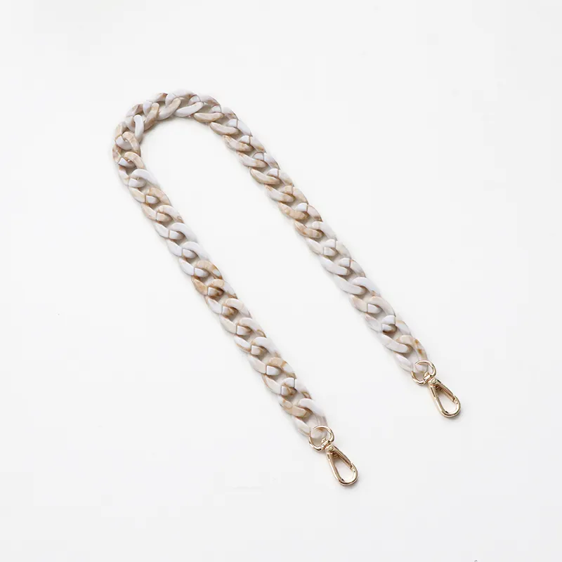 Acrylic Strap Accessories Crossbody Shoulder Bag Chain - Beige