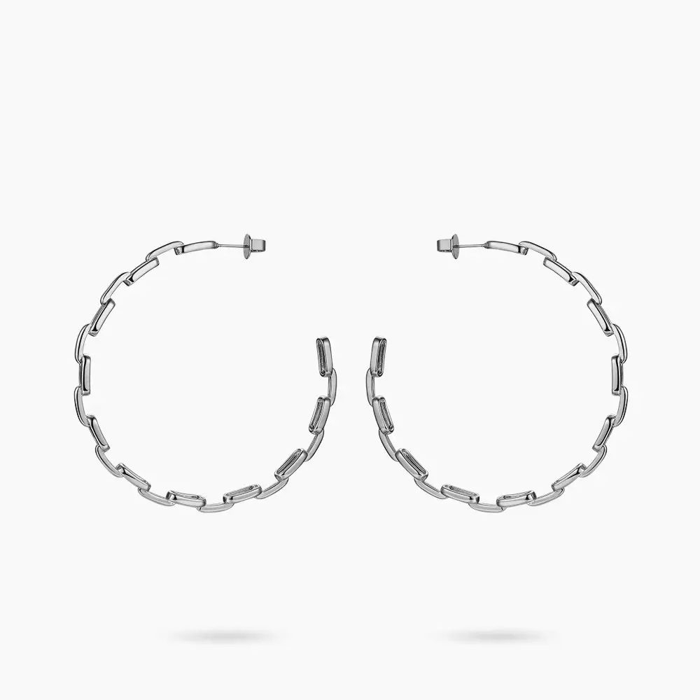 18K Gold Plated Brass Statement Chain Stud Earrings