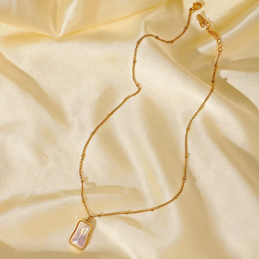 T-baroque Phantasmagoric Pearl Pendant Spacer Round Bead Chain Necklace For Ladies