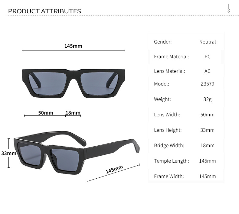 Title 1, Trendy Simple Square Sunglasses Street