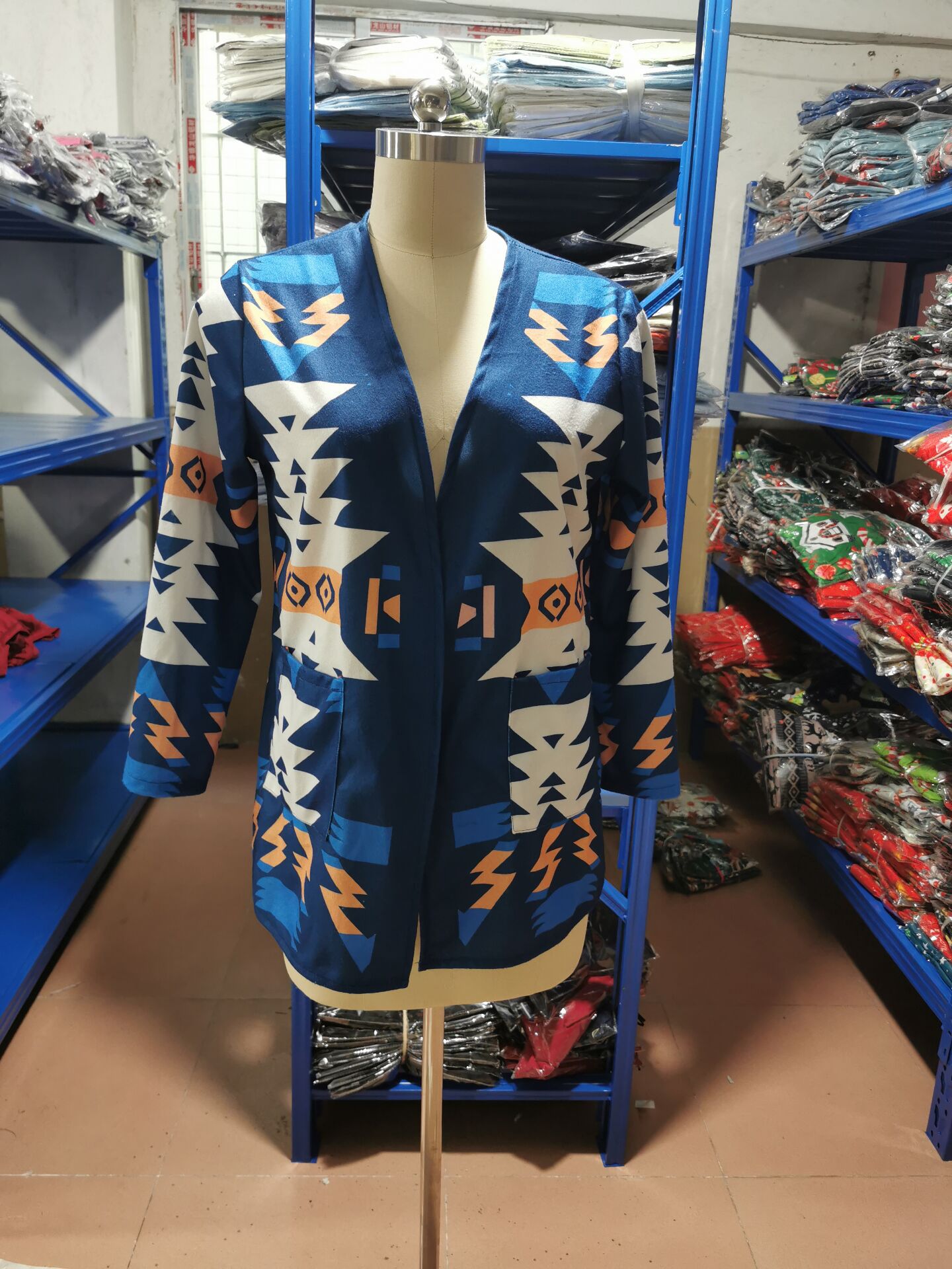 Cardigan Pocket Element Casual Long-sleeved Mid-length Female