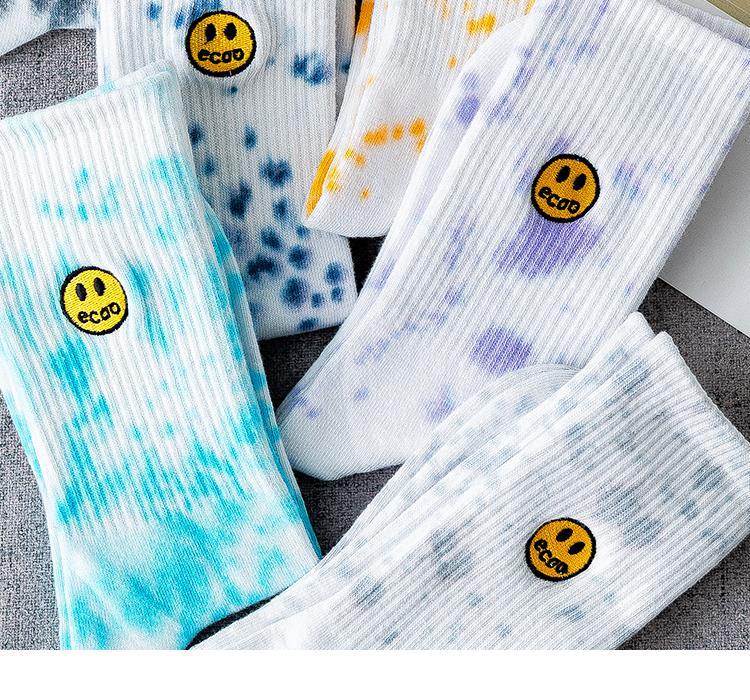 Title 2, Smiley Socks Female Middle Tube Harajuku Male S...